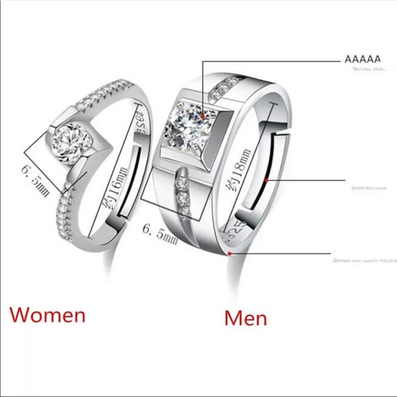 Jewelry - Resizeable Classic Couple Wedding Engagement Ring